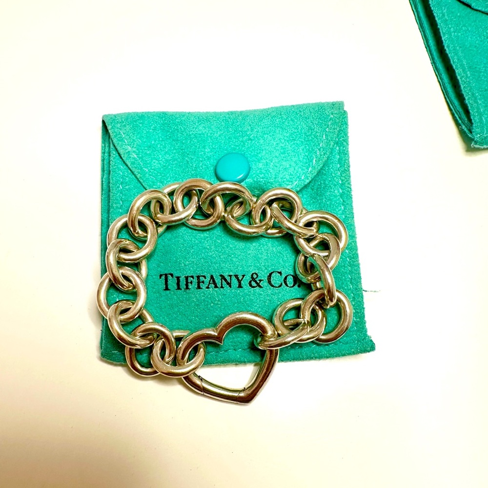 Tiffany & Co Open Heart Clasp Bracelet 925 7.5”